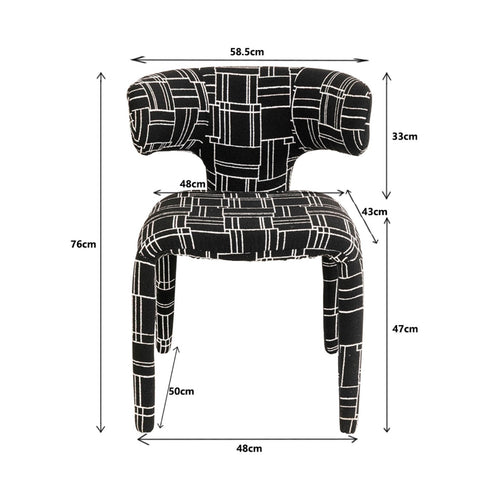 Kare Design Stoel Tobi Trio zwart