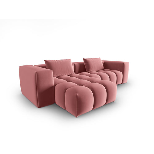Cosmopolitan Design - Modulaire hoekbank links Verona 3-zits, flueel flamingo - 145x260x70cm