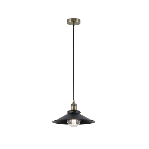Faro Marlin - 1 Light Dome plafondlamp zwart, goud met zwarte kap, E27