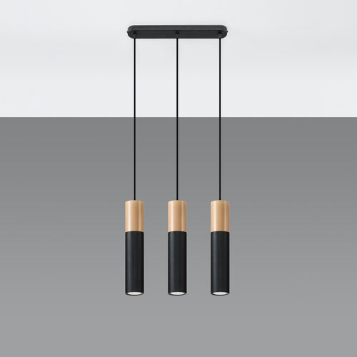 Sollux Lighting Hanglamp PABLO 3 zwart - 45x6x90cm