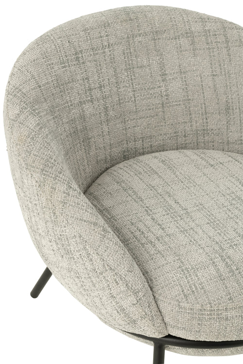 J-Line loungestoel + poef - ijzer - grijs/zwart - vtwonen shop