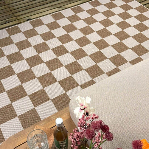 Buitenkleed Level blokken - checkerboard jute - Interieur05 - 160 x 230 cm - vtwonen shop