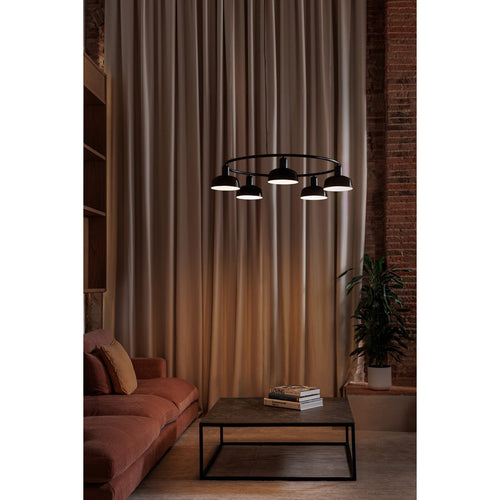 Faro TATAWIN Kleine cilindervormige plafondlamp met 5 lampen, satijnzwart
