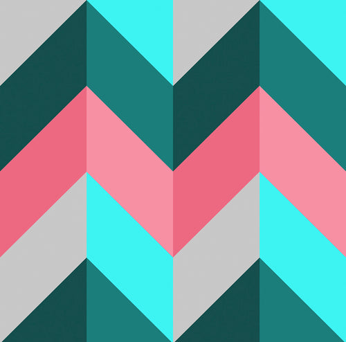 Walls4You behang visgraat-motief multicolor - 53 cm x 10 m - 640116