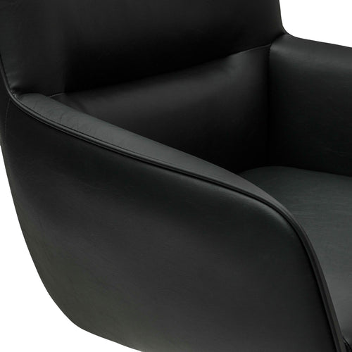 Furnhouse eetkamerstoelen armleuning Jessica - Zwart - Kunstleer - Set van 2
