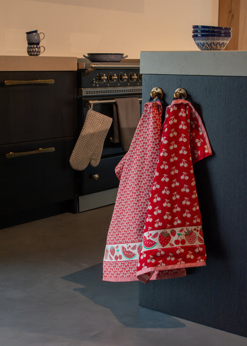 Luxe Keukendoek en Theedoek Fruit Rood - Bunzlau Castle - 100% biologisch GOTS katoen
