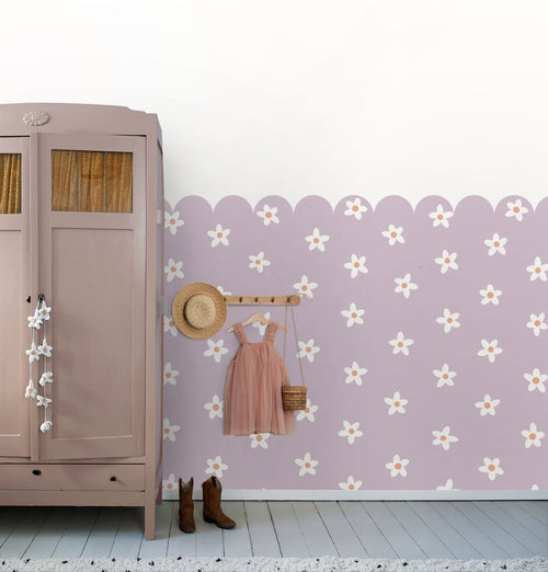 ESTAhome fotobehang madeliefjes lila paars - 2.5 x 2.79 m - 159600