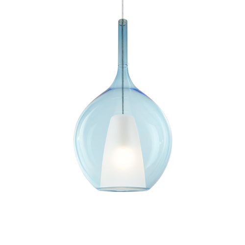 Ideal Lux KALIQUE 28 cm bolvormige hanglamp voor plafondmontage, hemelsblauw, 1x E27 fitting
