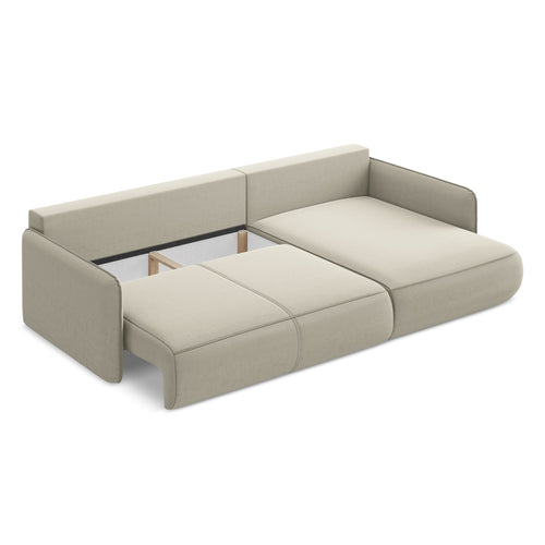 LaMiaSofa hoekbank rechts Palermo - velours - parel - 240x148x86