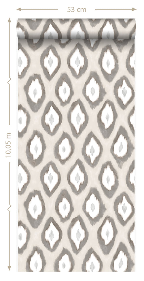 Origin Wallcoverings behang ikat motief beige - 53 cm x 10,05 m - 346916 - vtwonen shop