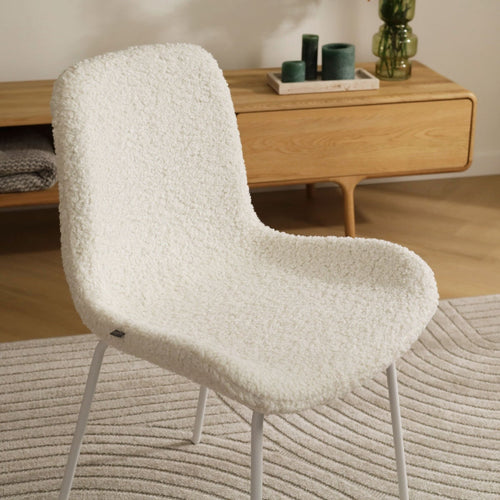 Nolon Nora-Fé Eetkamerstoel Teddy Wit - Stof - Witte Poten - vtwonen shop