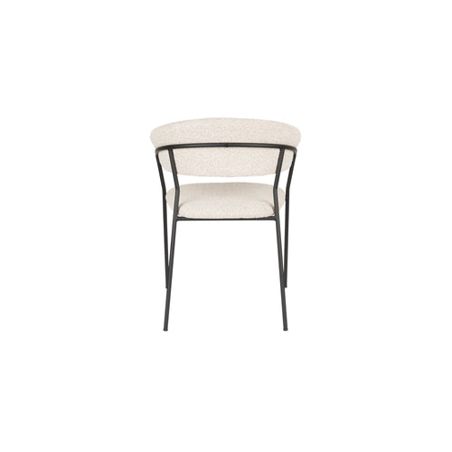 Housecraft Living Zeri Eetkamerstoelen Armleuning Off-white/ Zwart - Set van 2