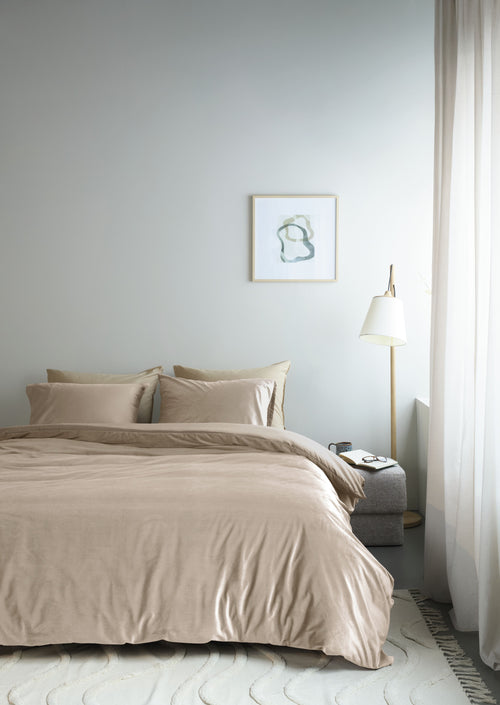 Ambiante Dekbedovertrek Velvety - 140 x 200/220 cm - Zand