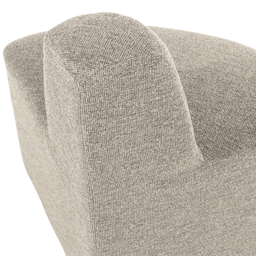 WOOOD eetbank hoek rond rugleuning Mojo Base - Bouclé - Beige - 83x76x76
