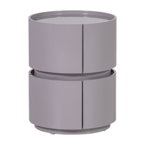 WOOOD nachtkastje Lunex - Hout - Hoogglans Lichtgrijs - 50x40x40