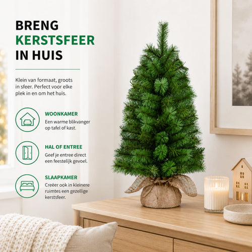Black Box Trees Koyama Kerstboom Groen 98 Tips - Kunstboom voor Kleine Ruimtes - Kerstversiering met Groene PVC-Naalden - Compact en Realistisch Model