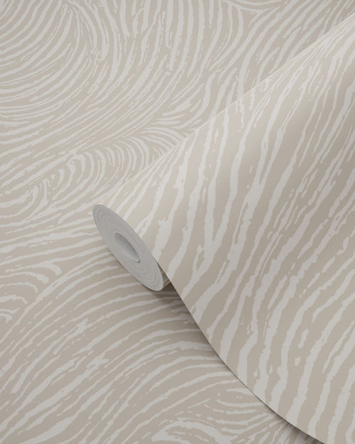 ESTAhome behang 3d golvende lijnen taupe - 53 cm x 10.05 m - 139661
