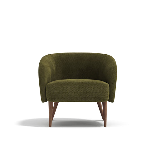 Premium Interiors - Fauteuil MILO - krullend fluweel vintage groen 73.5cm