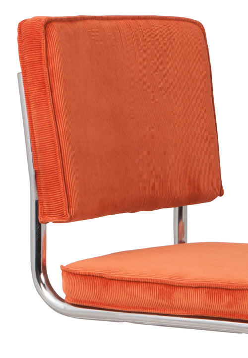 Zuiver Ridge Rib Kink Stoel Oranje - Set van 2 - vtwonen shop