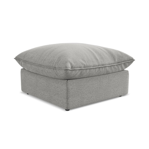 LaMiaSofa Poef Ravenna - bouclé - lichtgrijs - 75x75x45