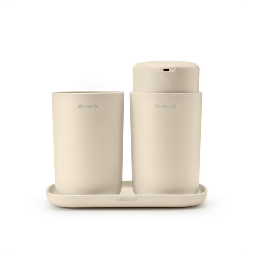 Brabantia Badkameraccessoires ReNew - set van 3 - soft beige - vtwonen shop