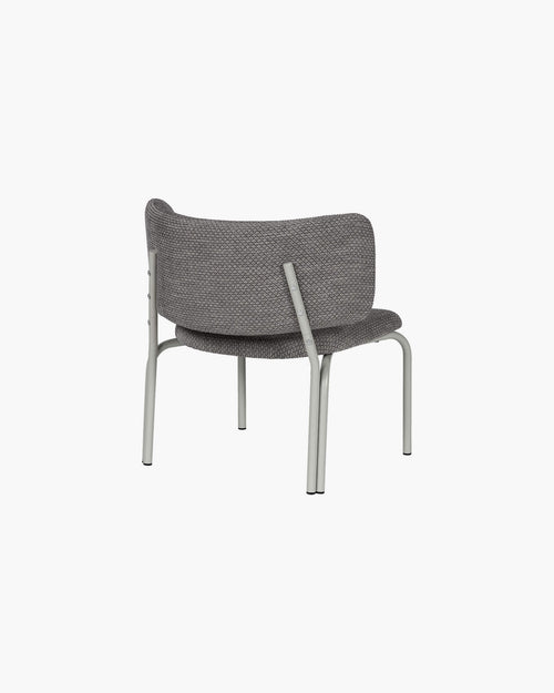 noo.ma Kei Lounge Chair - design fauteuil, metaal en 100% polyester, Black & Grey Mélange