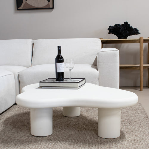 Giga Meubel Salontafel Sam Organisch - Beton Ciré - Beige - 120x88x30cm - vtwonen shop