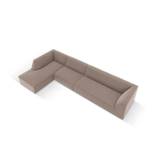 Cosmopolitan Design - Modulaire hoekbank links Siena 5-zits, imitatieleer lichtbruin - 180x366x69cm