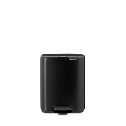 Brabantia Bo Pedaalemmer, 7 liter, stil sluitend, kunststof binnenemmer - Matt Black