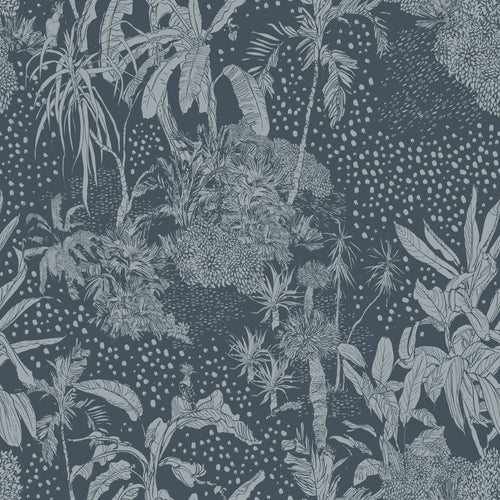 ESTAhome behang tropische bladeren vergrijsd blauw - 50 x 900 cm - 139892 - vtwonen shop