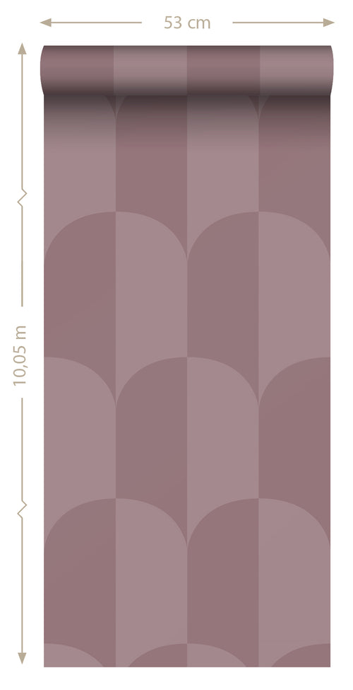 ESTAhome behang art deco bogen paars - 50 x 900 cm - 131237 - vtwonen shop