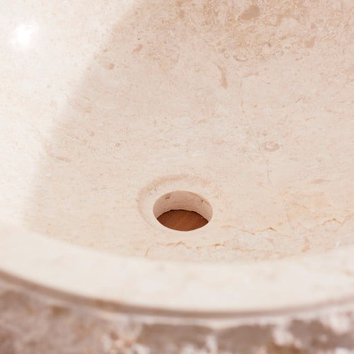 Tikamoon Marmeren waskom in cream ∅ 45 cm - Beige