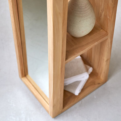 Tikamoon Schuine kolomkast van massief teakhout - Naturel - vtwonen shop