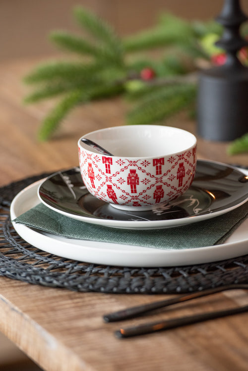 J-Line bord - keramiek - zwart/wit - giftbox van 4 stuks - vtwonen shop