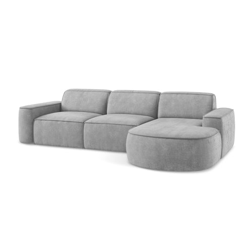 LaMiaSofa hoekbank rechts Melissa - chenille stof - lichtgrijs - 284x166x70