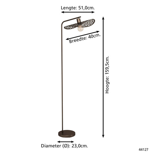 EGLO vloerlamp Swaby - 159.5 cm - brons - vtwonen shop