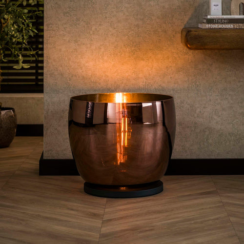 Giga Meubel Vloerlamp Up XXL - Koper Glas - 1-Lichts - 48x48x41cm