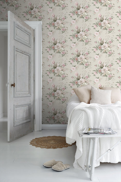 Borastapeter behang bloemstilleven groen - 53 cm x 10.05 m - 660259 - vtwonen shop