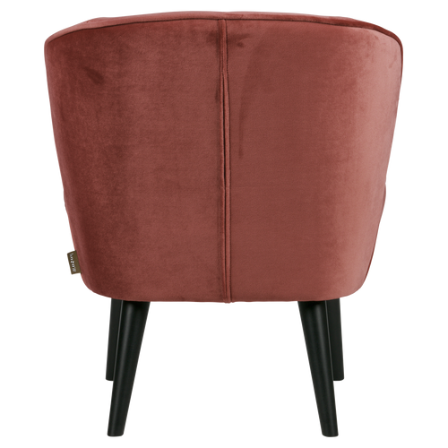 WOOOD fauteuil Sara - Velvet - Bordeauxrood- 71x59x70