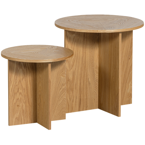 WOOOD bijzettafel Lina - Hout - Naturel - 45x45x45/35x35x35 - vtwonen shop