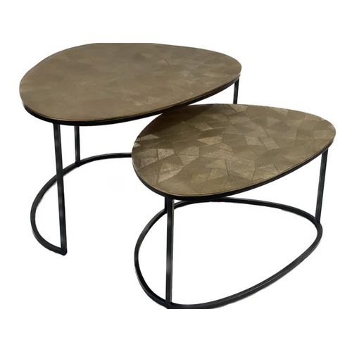 Starfurn  salontafel Ziva - goud - 90x90x23cm - vtwonen shop