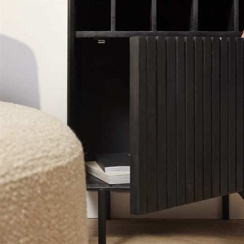 StarFurn Wijnkast Madison - Zwart Hout - 55x35x90cm - vtwonen shop