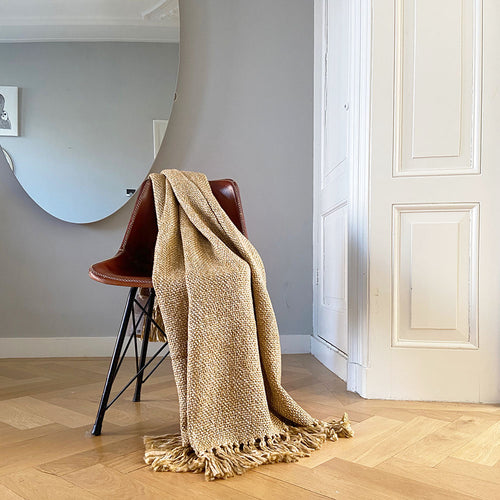Malagoon plaid Marble - vintage geel - 125x150cm