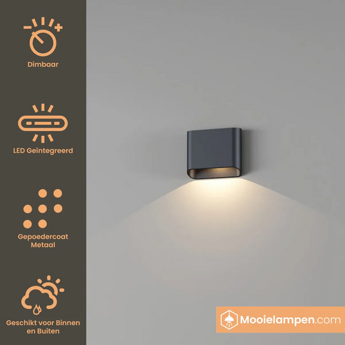 Artdelight Wandlamp Diaz 1L - Zwart