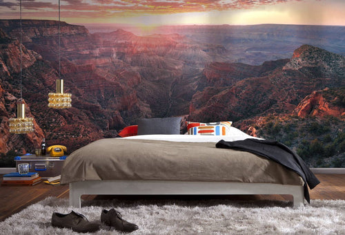 Sanders & Sanders fotobehang Grand Canyon bruin en avondrood - 400 x 250 cm - 612559