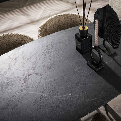 Giga Meubel Bartafel Deens Ovaal - Keramieklook - 140x75x92cm