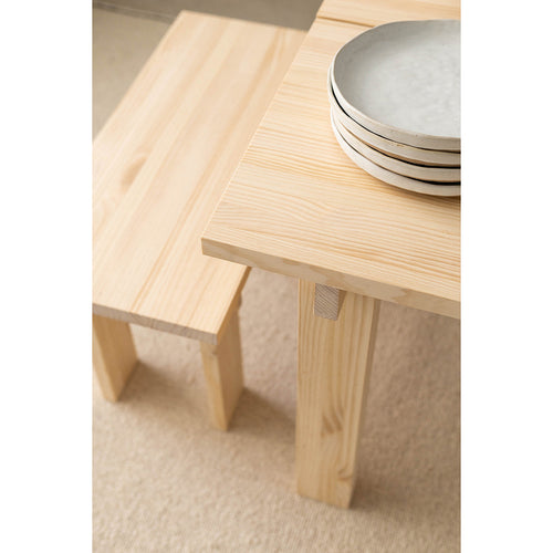 Naan Furniture Eettafel Pals - Natuurlijk ongelakt massief hout - 4 personen - 90 cm - vtwonen shop