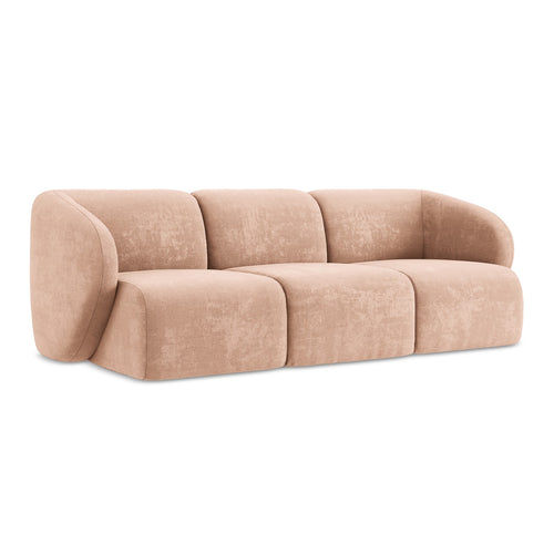 LaMiaSofa 3-zits bank Cervo - chenille stof - perzik - 244x94x75