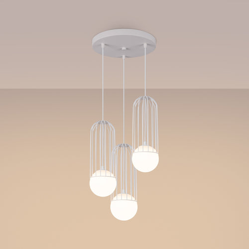 Sollux Lighting Hanglamp BRINA 3P wit - 34x34x115cm