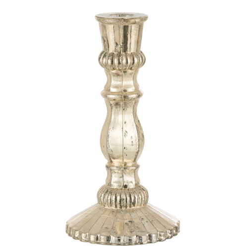 J-Line kandelaar Oriental - glas - zilver - large
